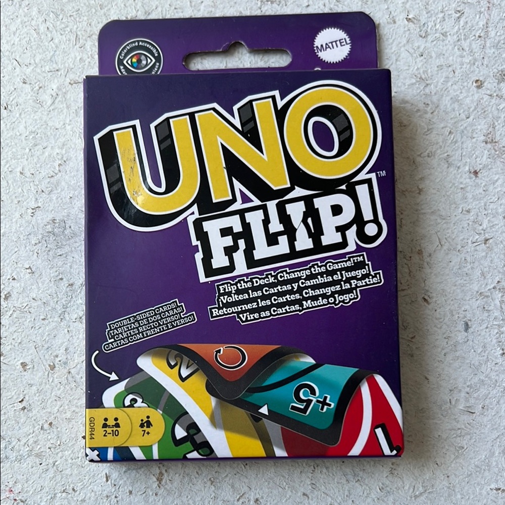 Mattel UNO Flip! Purple Box Card Game